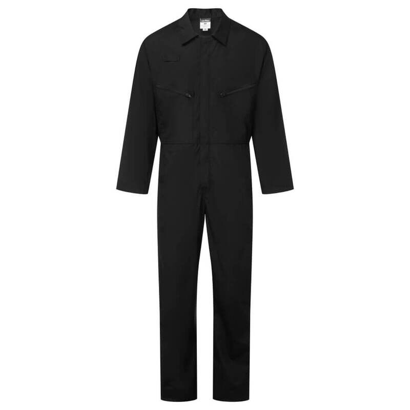 Portwest ES1 Essential Zip Boilersuit (Black / XS / Regular Fit)