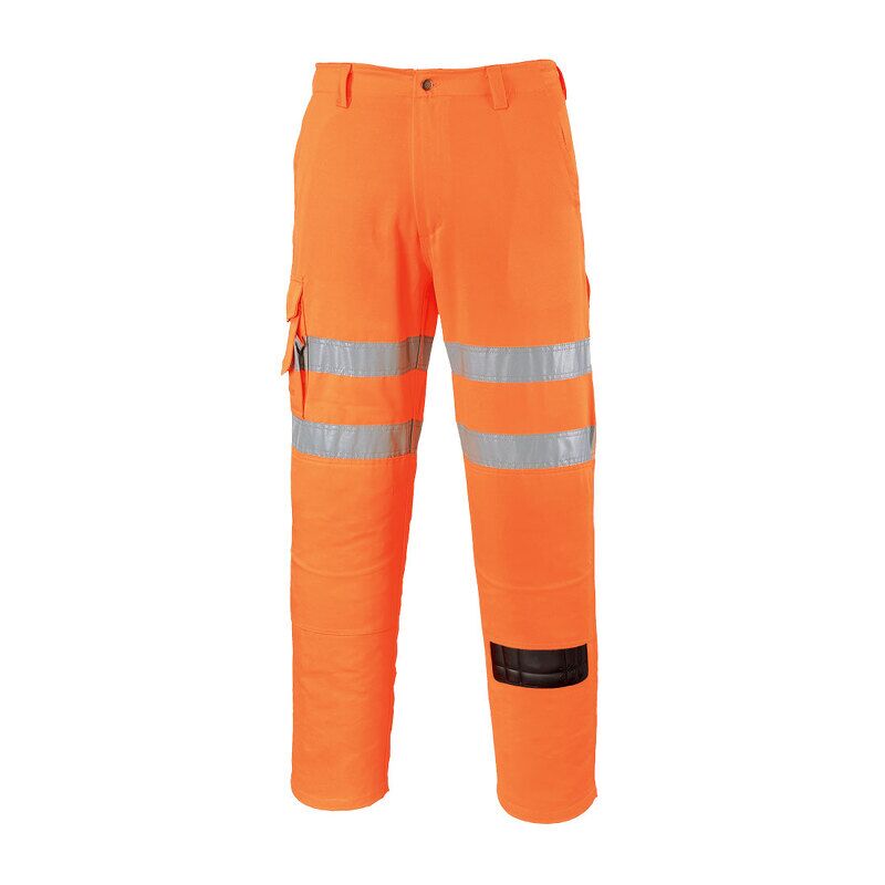 Portwest ES1 Essential Hi-Vis Combat Trousers (Orange / 48 / Regular Fit)