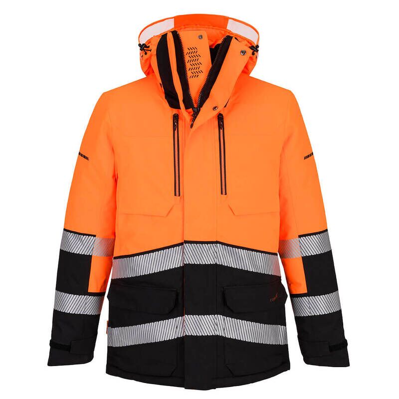 Portwest EV4 Hi-Vis Expedition Parka Jacket (Orange/Black / M / Regular Fit)