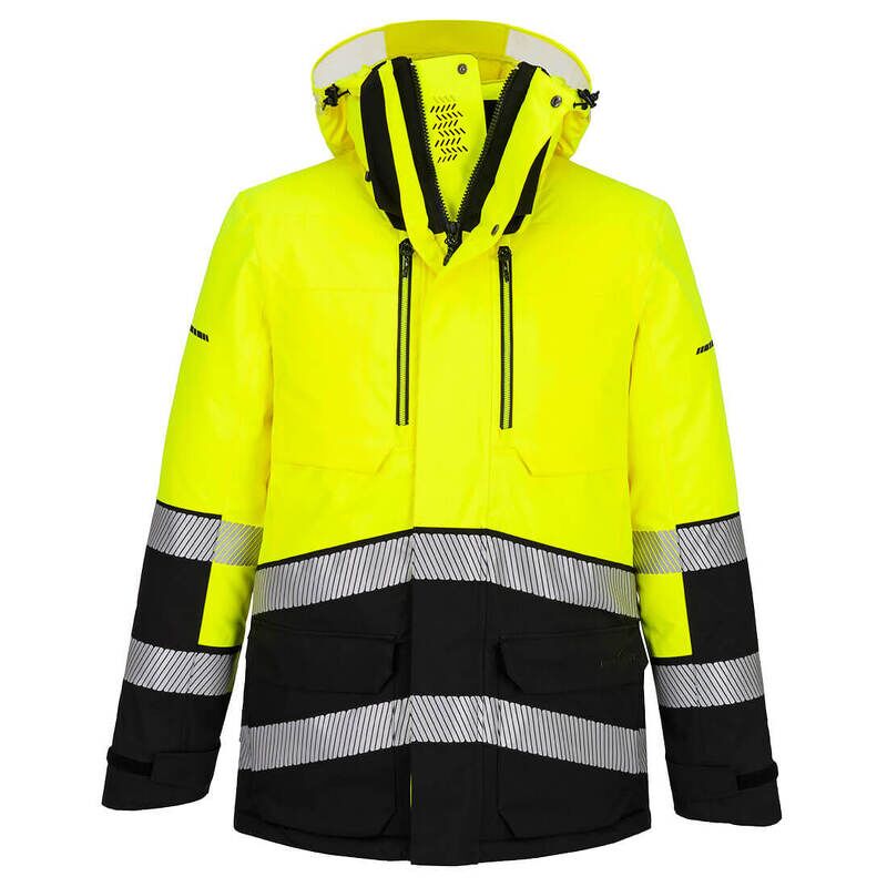 Portwest EV4 Hi-Vis Expedition Parka Jacket (Yellow/Black / XXXL / Regular Fit)