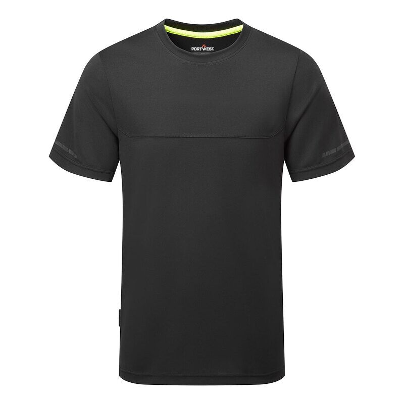 Portwest EV4 Lightweight Short Sleeved T-Shirt (Black / XL / Regular Fit)
