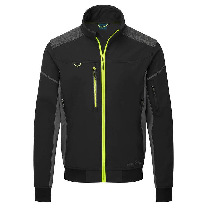 Portwest EV4 Softshell  Bomber Jacket (3 Layers) (Black / 2XL / Regular Fit)