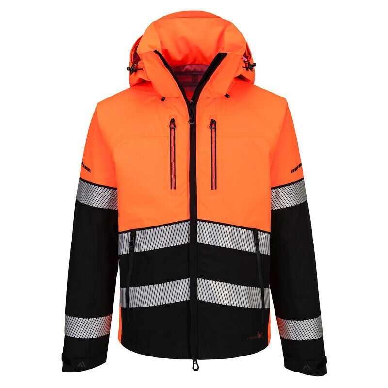 Portwest EV4 Hi-Vis Shell Jacket (3L) (Orange/Black / XL / Regular Fit)
