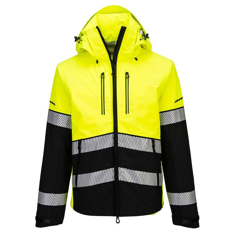 Portwest EV4 Hi-Vis Shell Jacket (3L) (Yellow/Black / L / Regular Fit)