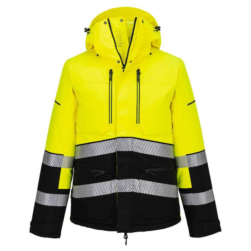 Portwest EV4 Hi-Vis Winter Jacket (Yellow/Black / L / Regular Fit)