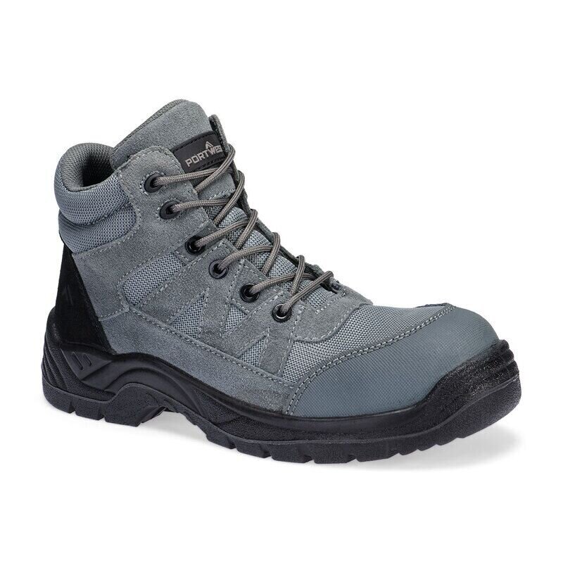 Portwest Composite Textile and Suede Ankle Boot S1PL SR FO (Metal Grey / 36 / Regular Fit)