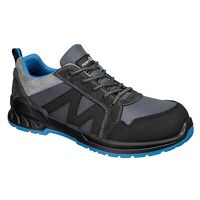 Portwest Composite Textile & Suede Trainers S1PS SR FO (Black/Blue / 47 / Regular Fit)