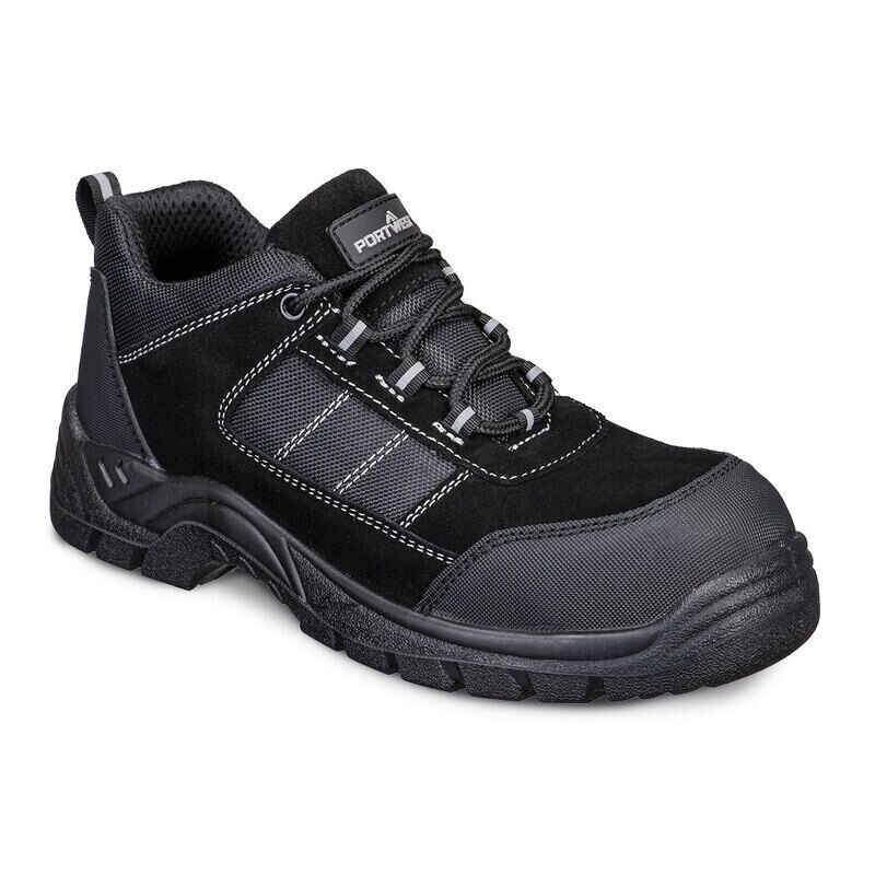 Portwest Composite Textile Suede Low Shoes S1 SR FO (Black / 43 / Regular Fit)