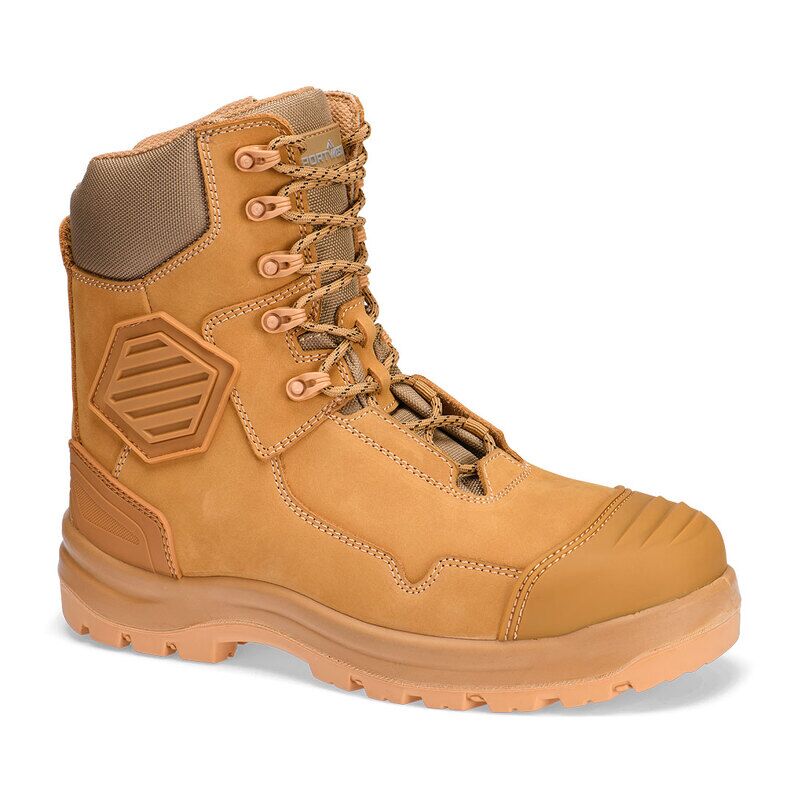 Portwest Composite Leather Shin Boot S3S HRO FO SC HI CI AN LG SR (Wheat / 43 / Wide Fit)