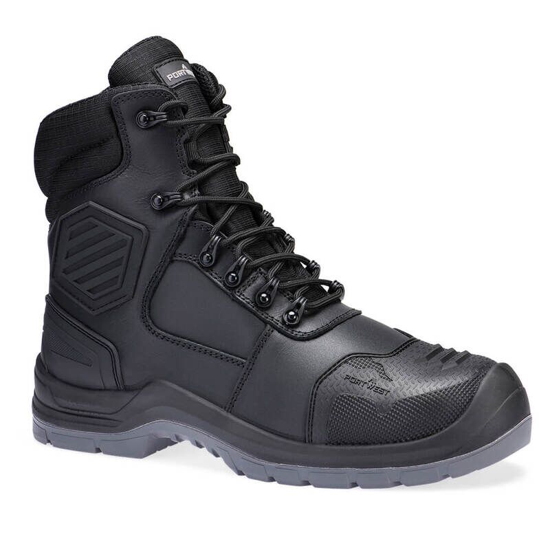Portwest Composite Leather Mid Boot S7L HRO M CI LG SC AN SR FO (Black / 48 / Regular Fit)