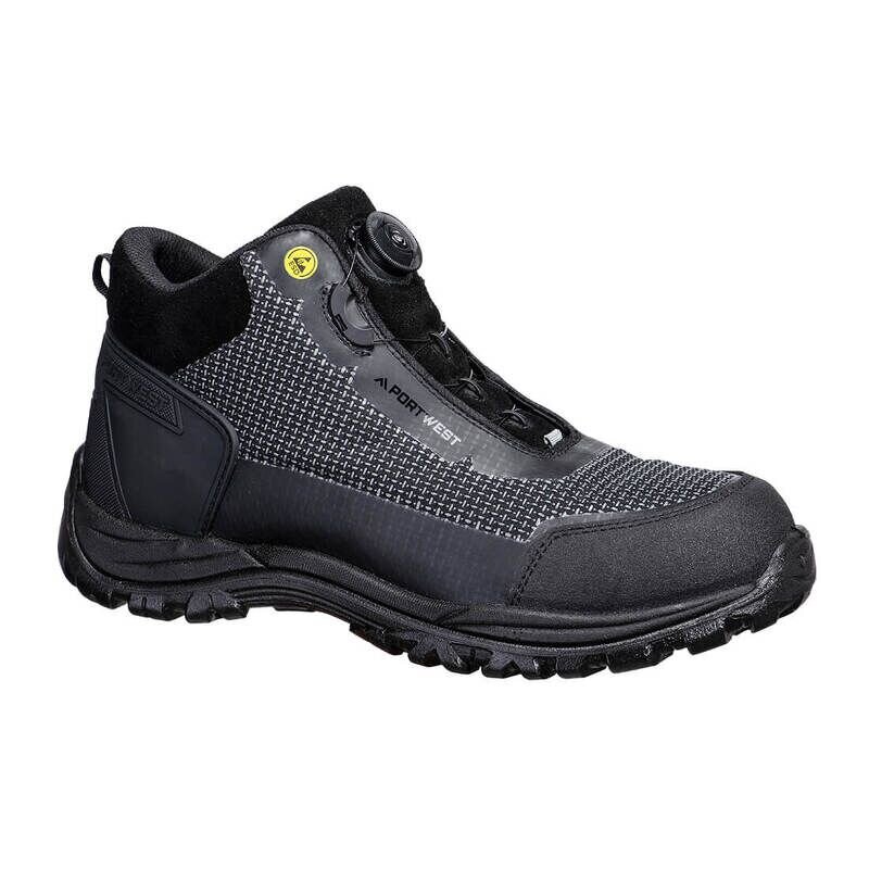 Portwest Girder Composite Mid Boot S3S ESD SR FO (Black/Grey / 42 / Regular Fit)