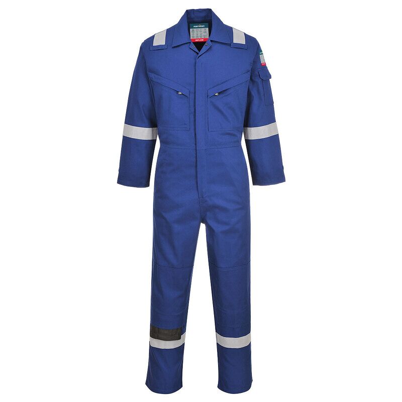 Portwest Flame Resistant Light Weight Anti-Static Coverall 280g (Royal Blue / S / Regular Fit)