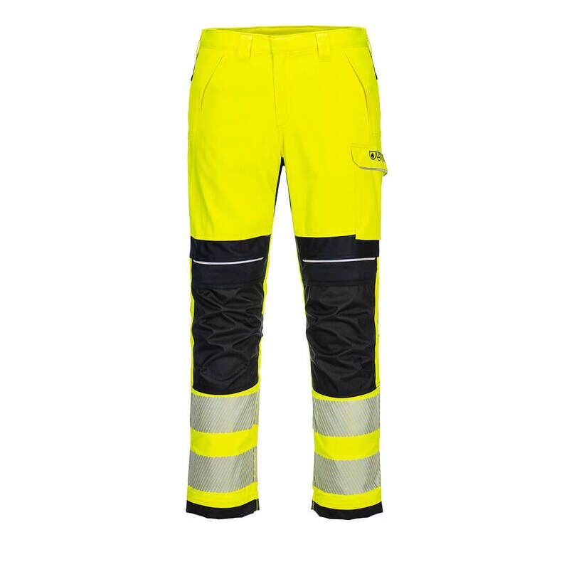 Portwest PW3 FR Hi-Vis Work Trousers (Yellow/Black / 32 / Regular Fit)