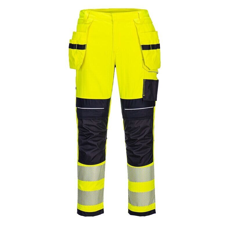 Portwest PW3 Modaflame Work Hi-Vis Holster Flame Resistant Trousers (Yellow/Navy / 32 / Regular Fit)