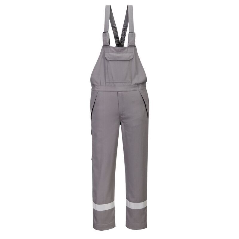 Portwest Bizflame Work Flame Resistant Bib & Brace (Grey / S / Regular Fit)