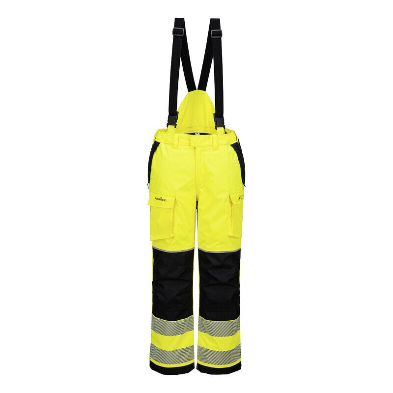 Portwest PW3 Modaflame Rain+ Hi-Vis Multi-Norm FR Winter Trousers (Yellow/Black / XL / Regular Fit)