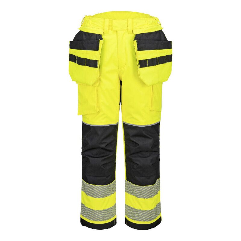 Portwest PW3 Modaflame Rain+ Hi-Vis FR Winter Holster Trousers (Yellow/Black / L / Regular Fit)