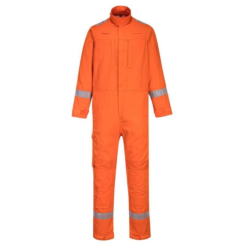 Portwest Bizflame Work Stretch Panelled Coverall  (Orange / M / Regular Fit)