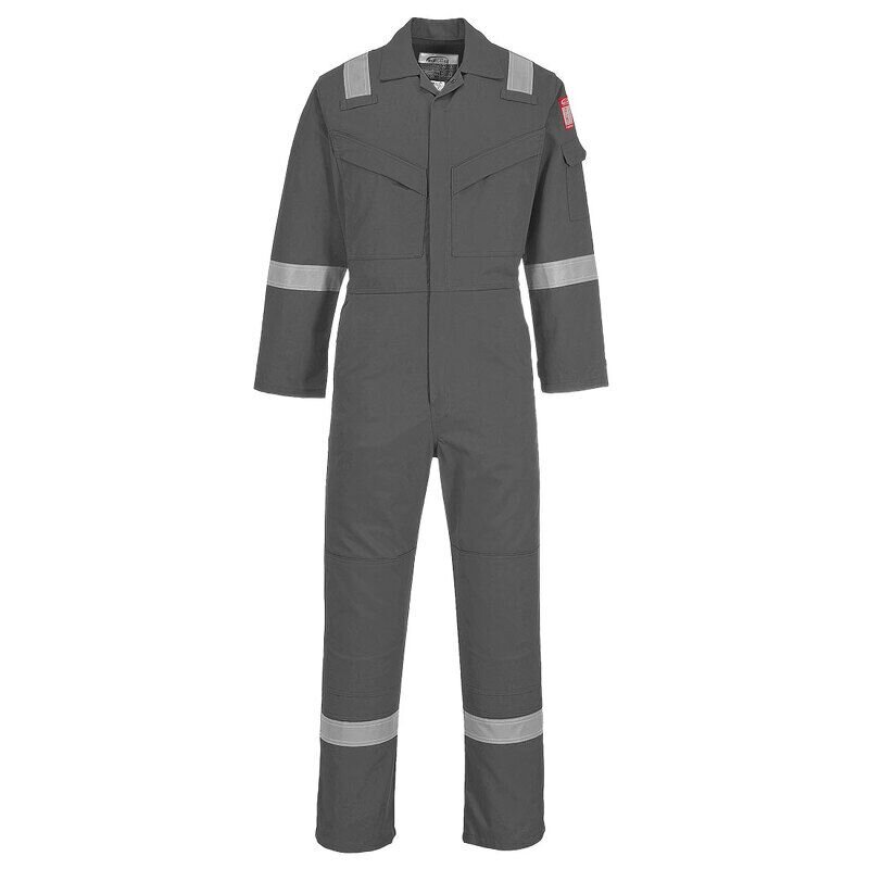 Portwest Flame Resistant Anti-Static Coverall 350g (Grey / L / Regular Fit)
