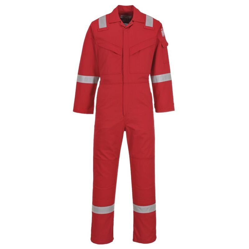 Portwest Flame Resistant Anti-Static Coverall 350g (Red / 4XL / Regular Fit)