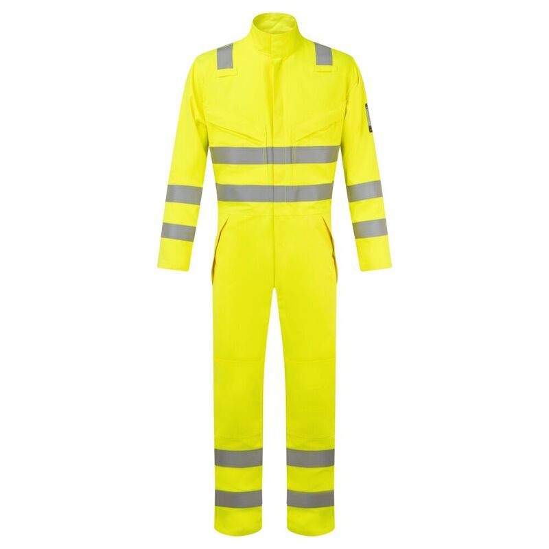 Portwest Modaflame Work Hi-Vis Multi-Norm Flame Resistant Coverall (Yellow / XL / Regular Fit)