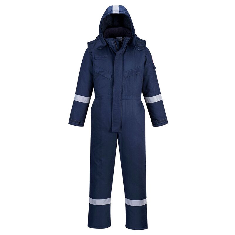 Portwest Flame Resistant Anti-Static Winter Coverall (Navy / M / Regular Fit)