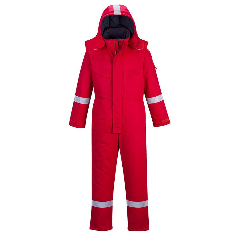 Portwest Flame Resistant Anti-Static Winter Coverall (Red / L / Regular Fit)