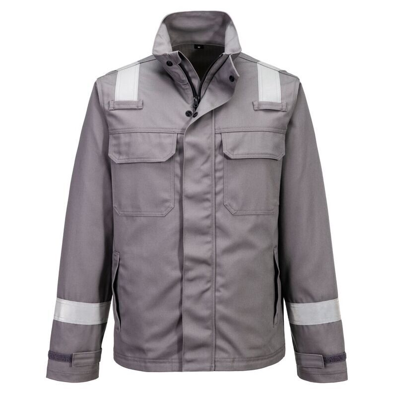 Portwest Bizflame Work Flame Resistance Jacket (Grey / XXL / Regular Fit)