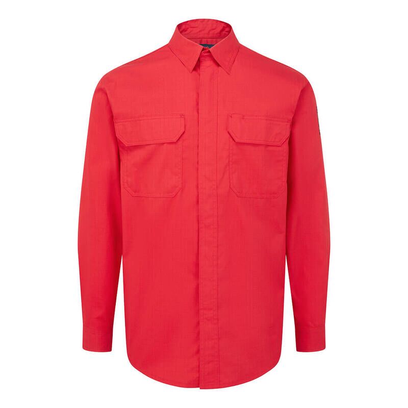 Portwest Bizflame Work Lightweight Flame Resistant Shirt (Red / XXL / Regular Fit)