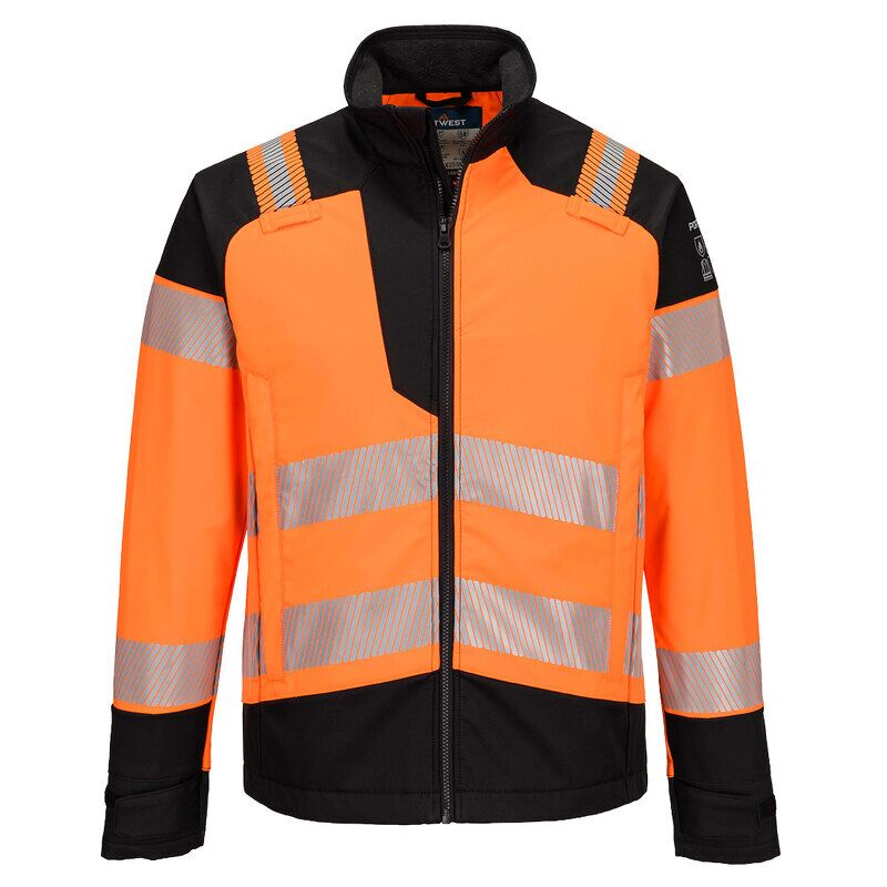 Portwest PW3 Modaflame Softshell Hi-Vis Multi-Norm Flame Resistant Jacket (Orange/Black / XL / Regular Fit)