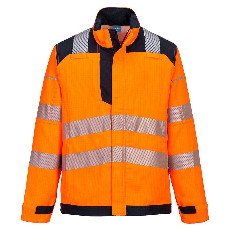 Portwest PW3 Modaflame Work HVO Multi-Norm Flame Resistant Jacket (Orange/Navy / XXXL / Regular Fit)