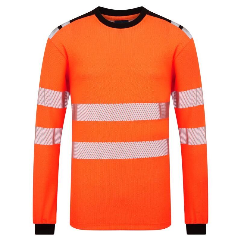 Portwest PW3 Modaflame Knit HVO Flame Resistant Long Sleeve T-Shirt (Orange/Black / XXL / Regular Fit)