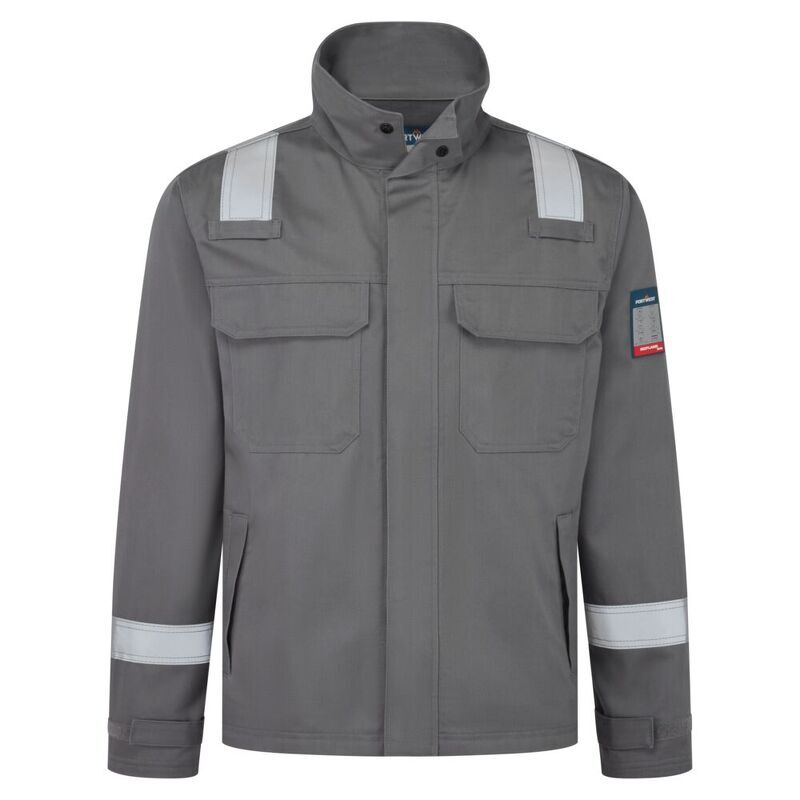Portwest Bizflame Work+ FR Jacket (Grey / XXXL / Regular Fit)