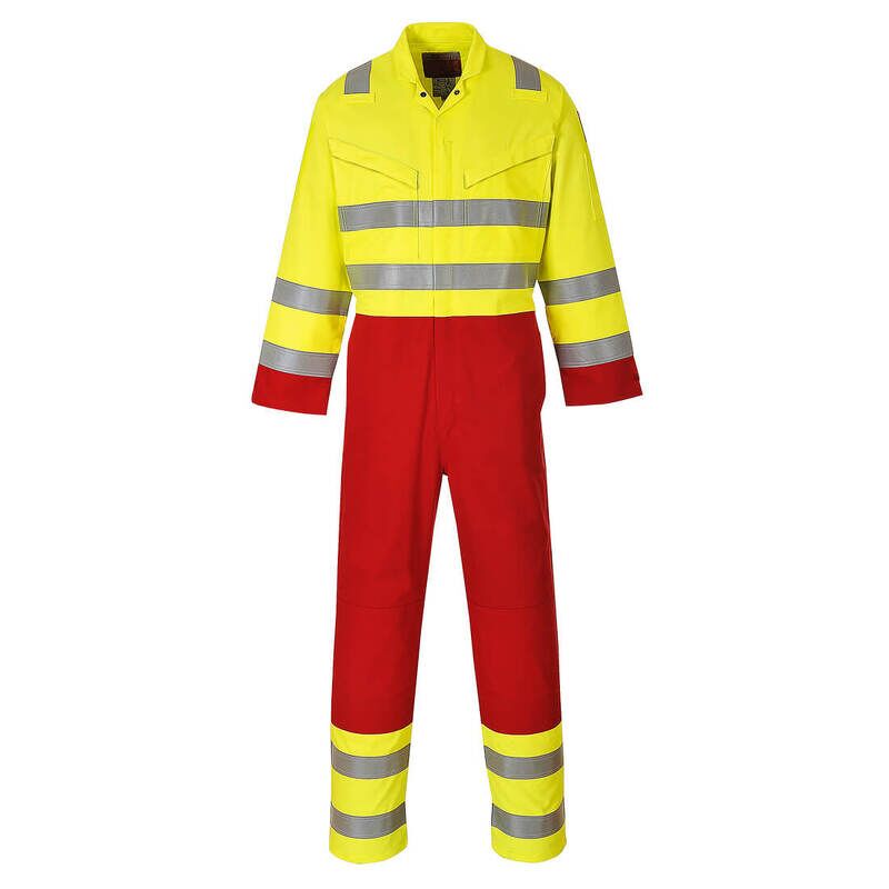 Portwest Bizflame Work Hi-Vis Coverall (Yellow / XXXL / Regular Fit)