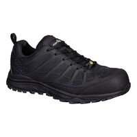 Portwest Composite Textile Trainers S1PS ESD SR FO (Black / 42 / Regular Fit)