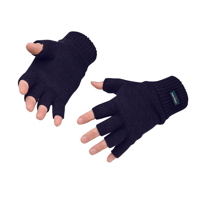 Portwest Insulated Fingerless Knit Glove (Navy / R)