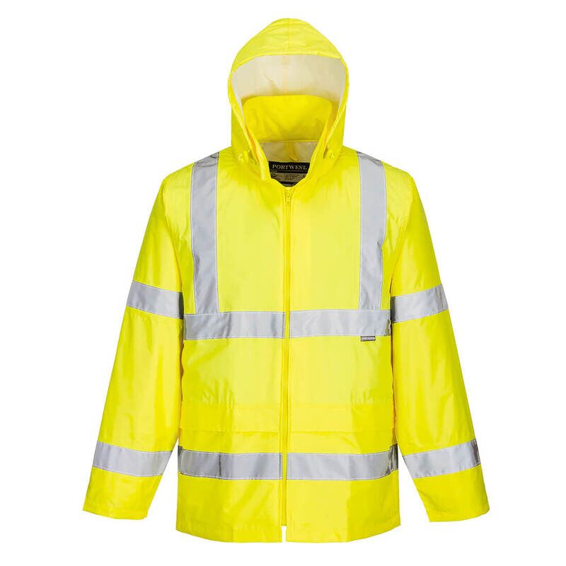 Portwest Hi-Vis Rain Jacket (Yellow / XXL / Regular Fit)