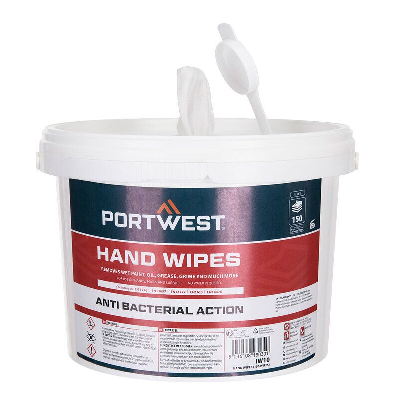 Portwest Hand Wipes (150 Wipes) (White / R)