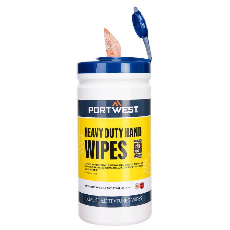 Portwest Heavy Duty Hand Wipes (80 Wipes) (Orange / R)