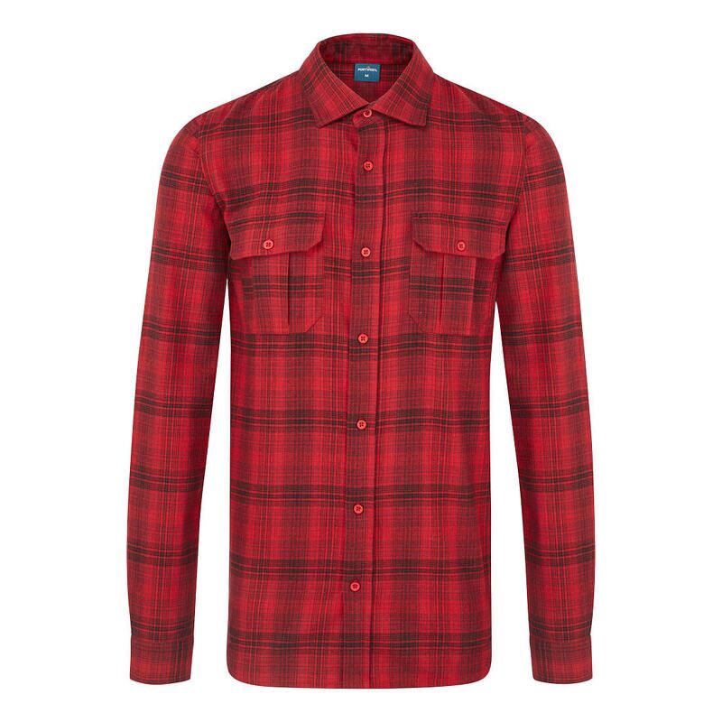 Portwest KA3 Check Shirt (Red / L / Regular Fit)