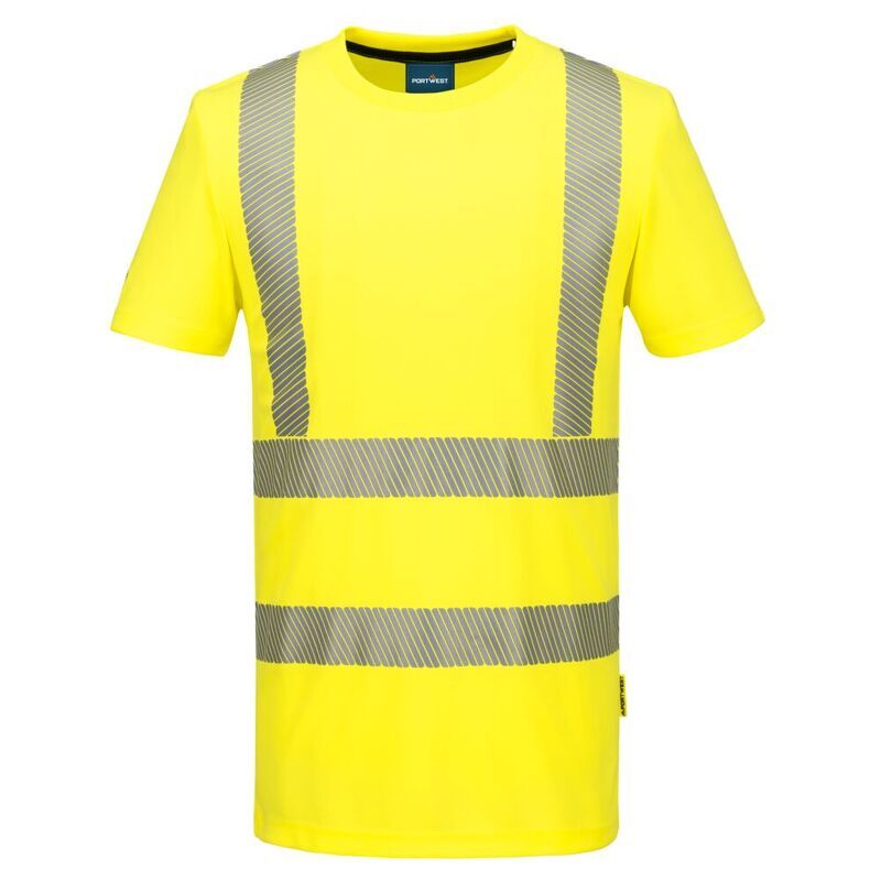 Portwest KX3 Hi-Vis Sports Short Sleeved T-Shirt (Yellow / XXXL / Regular Fit)