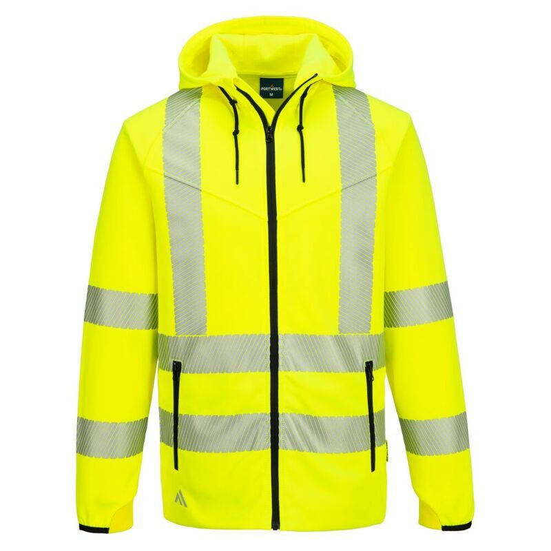Portwest KX3 Sport Hi-Vis Zipped Hoodie (Yellow / 6XL / Regular Fit)
