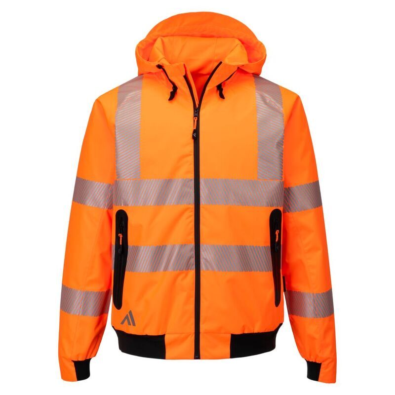 Portwest KX3 Sport Hi-Vis Rain Bomber Jacket (Orange / 4XL / Regular Fit)