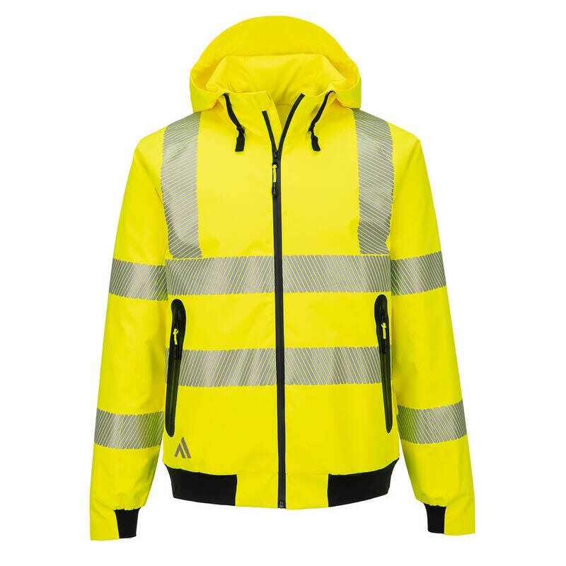 Portwest KX3 Sport Hi-Vis Rain Bomber Jacket (Yellow / XL / Regular Fit)