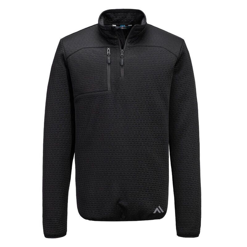 Portwest KX3 Textured 1/4 Zip Sweatshirt (Black / XL / Regular Fit)
