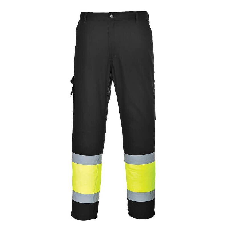 Portwest Hi-Vis Lightweight Contrast Class 1 Service Trousers (Yellow/Black / XXXL / R)