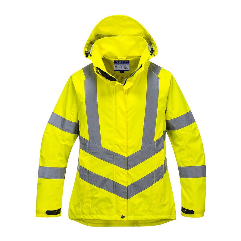 Portwest Hi-Vis Womens Breathable Rain Jacket (Yellow / XXL / R)