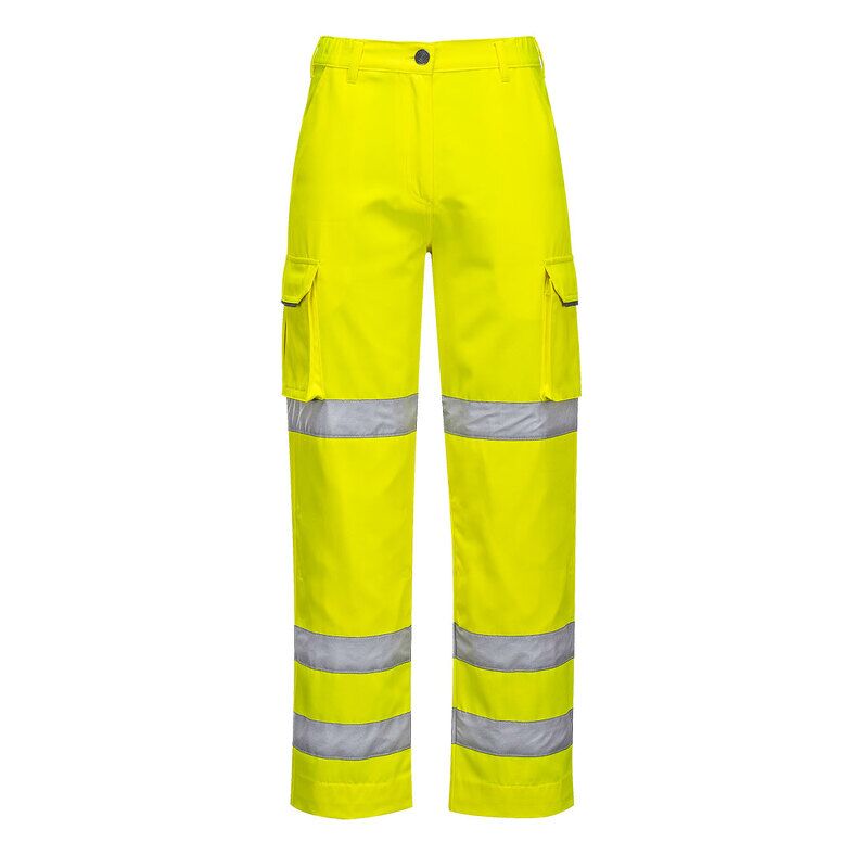 Portwest Hi-Vis Ladies Three Band Work Trousers (Yellow / XL / R)