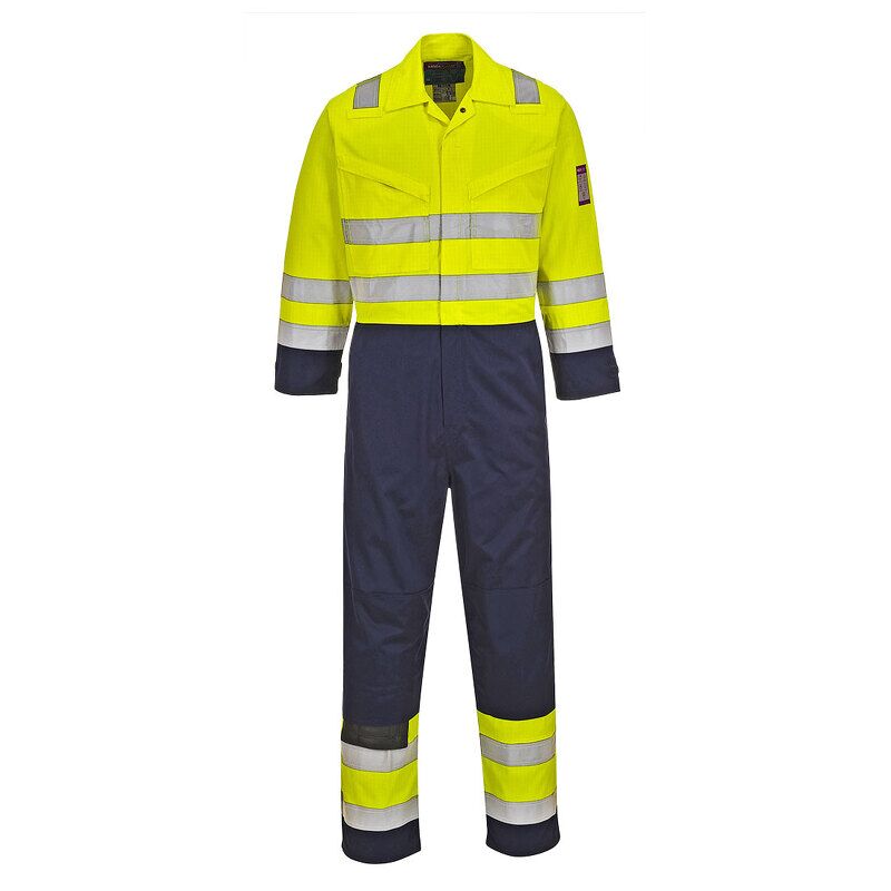 Portwest Hi-Vis Modaflame Coverall (Yellow/Navy / M / Tall Fit)