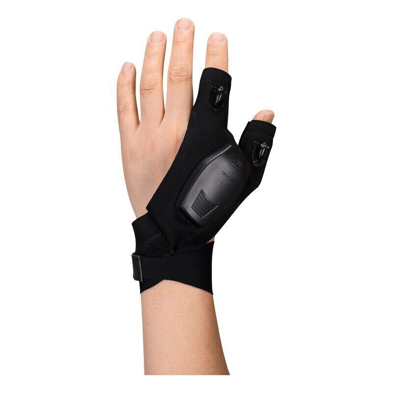 Portwest Rechargeable LED Light gloves (1 Pair) (Black / R)